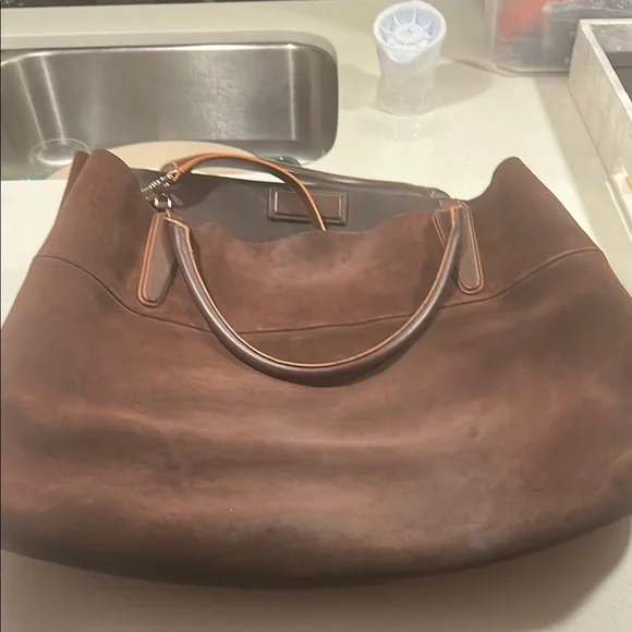 Coach Rich Burgundy Suede Tote - reasonable offers considered - Picture 8 of 9